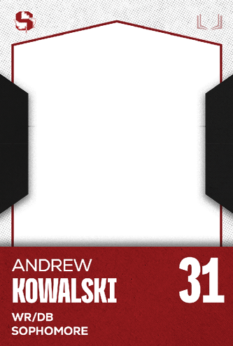 A red and white card with the name Jakob Martinez Jr. on it. Description generated by AI