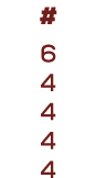 # 6 4 4 4 4