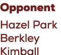 Opponent Hazel Park Berkley Kimball