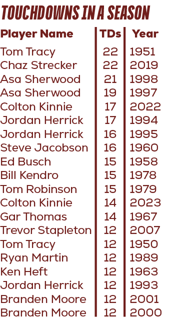  Year 1951 2019 1998 1997 2022 1994 1995 1960 1958 1978 1979 2023 1967 2007 1950 1989 1963 1993 2001 2000,TDs 22 22 2...