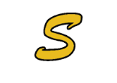 A stylized yellow letter S with a black outline on a white background. Description generated by AI
