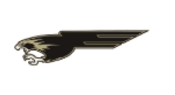 A blue and white bull head. Description generated by AI