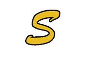 A stylized yellow letter S with a black outline on a white background. Description generated by AI