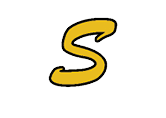 A stylized yellow letter S with a black outline on a white background. Description generated by AI