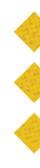 Three yellow diamond shapes arranged vertically on a white background. Description generated by AI