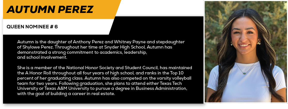 Autumn Perez,QUEEN NOMINEE # 6,Autumn is the daughter of Anthony Perez and Whitney Payne and stepdaughter of Shylowe ...