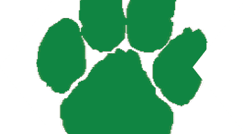 A green paw print with four toes and a pad on a white background. Description generated by AI