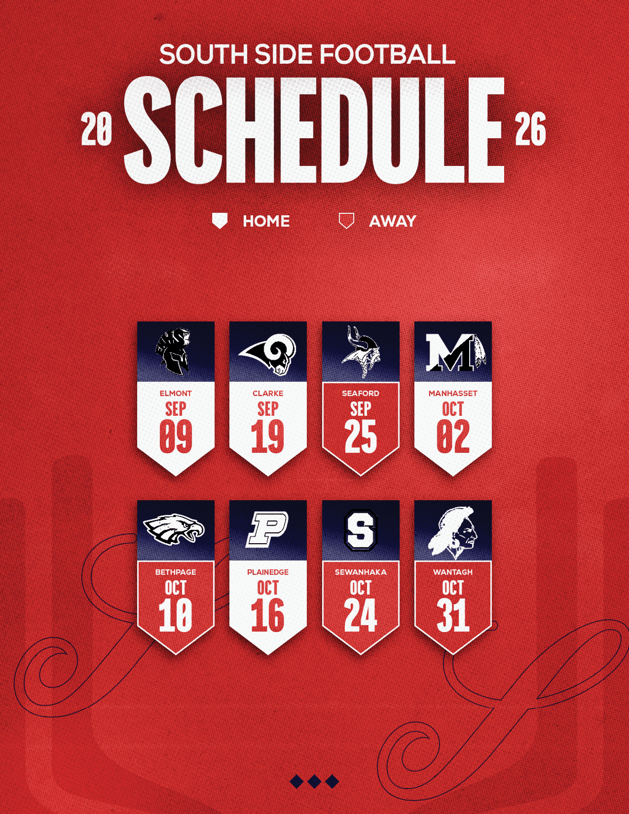 A football schedule for the 2014 season. Description generated by AI