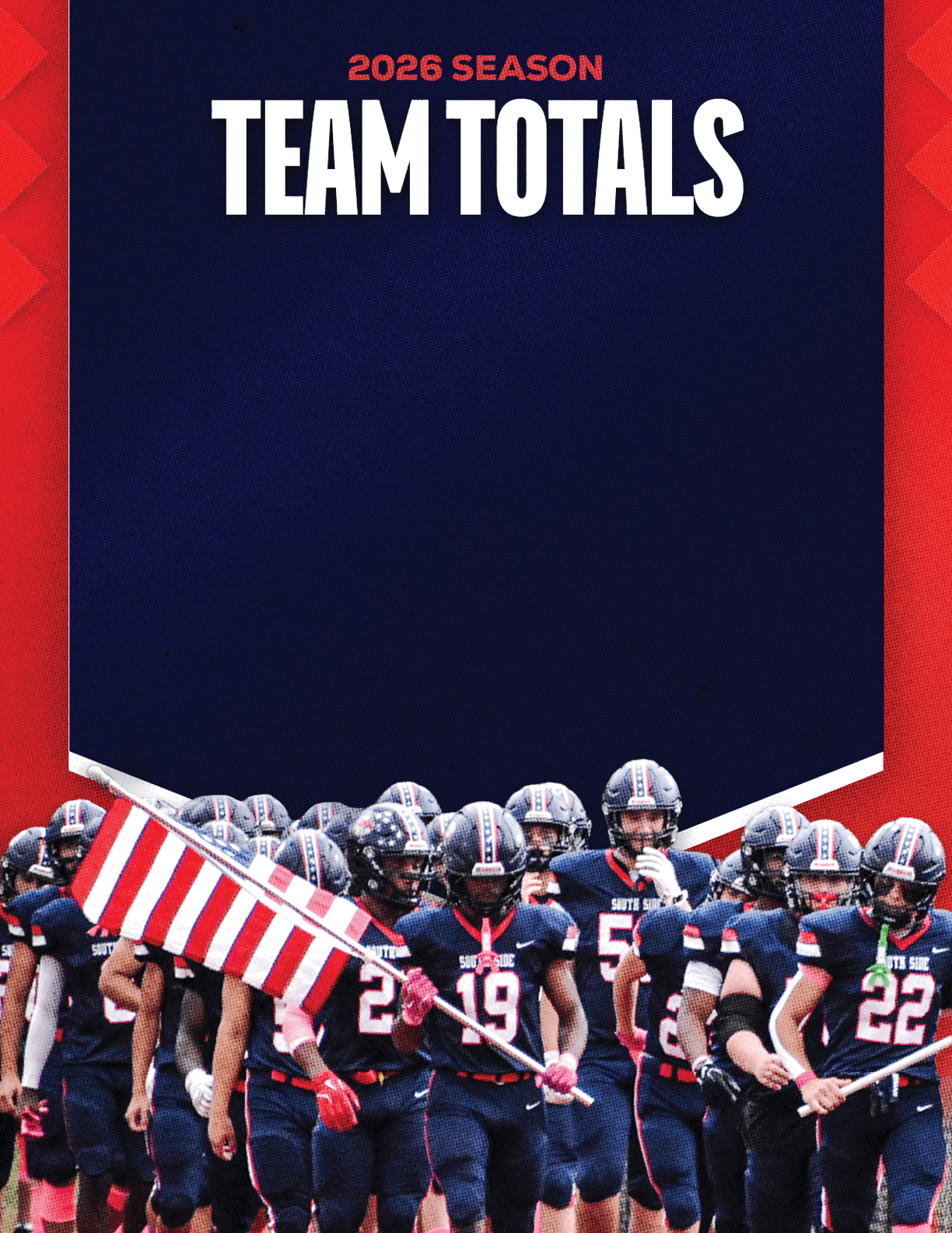 A group of football players standing on a field. Description generated by AI