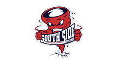A blue and red logo of a lion with a red mouth. Description generated by AI