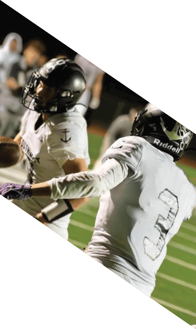 Three men wearing football uniforms are posing for a picture. AI generated content