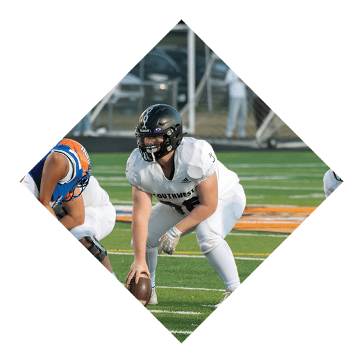 A female football player is kicking a football on a field. AI generated content