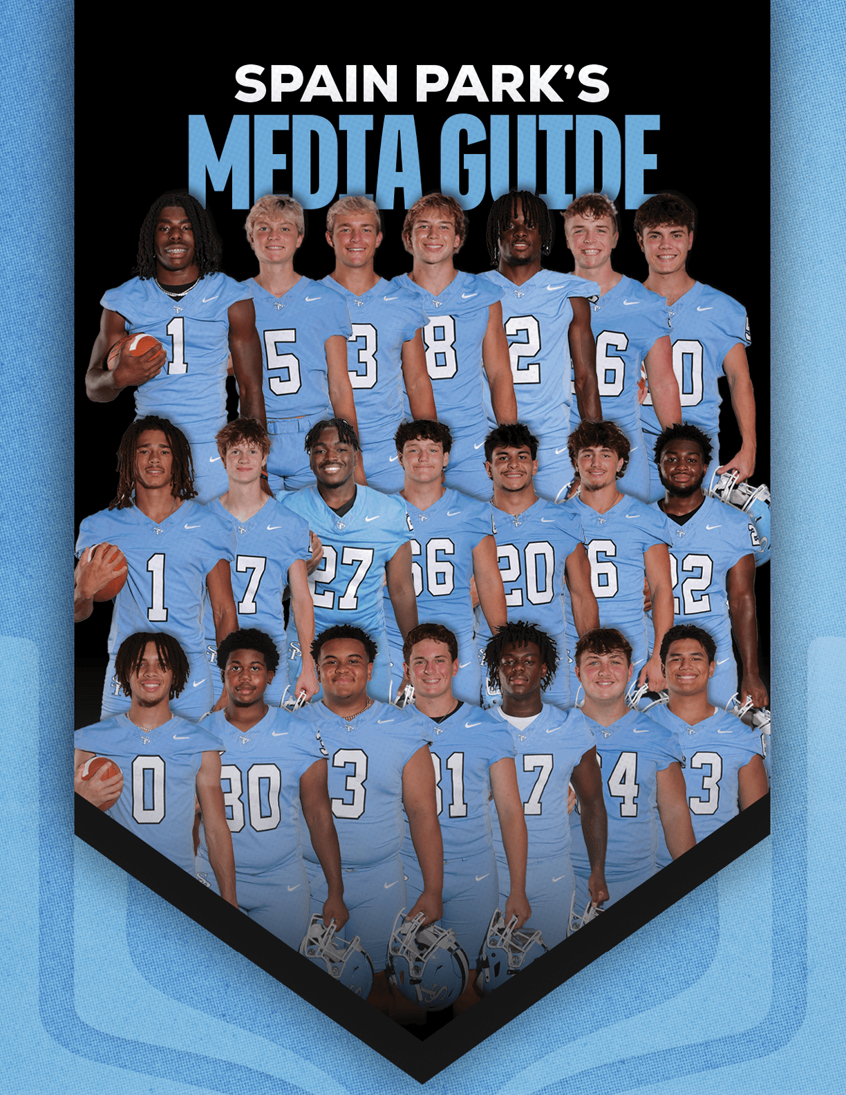 A group of football players in blue uniforms posing for a photo. AI generated content