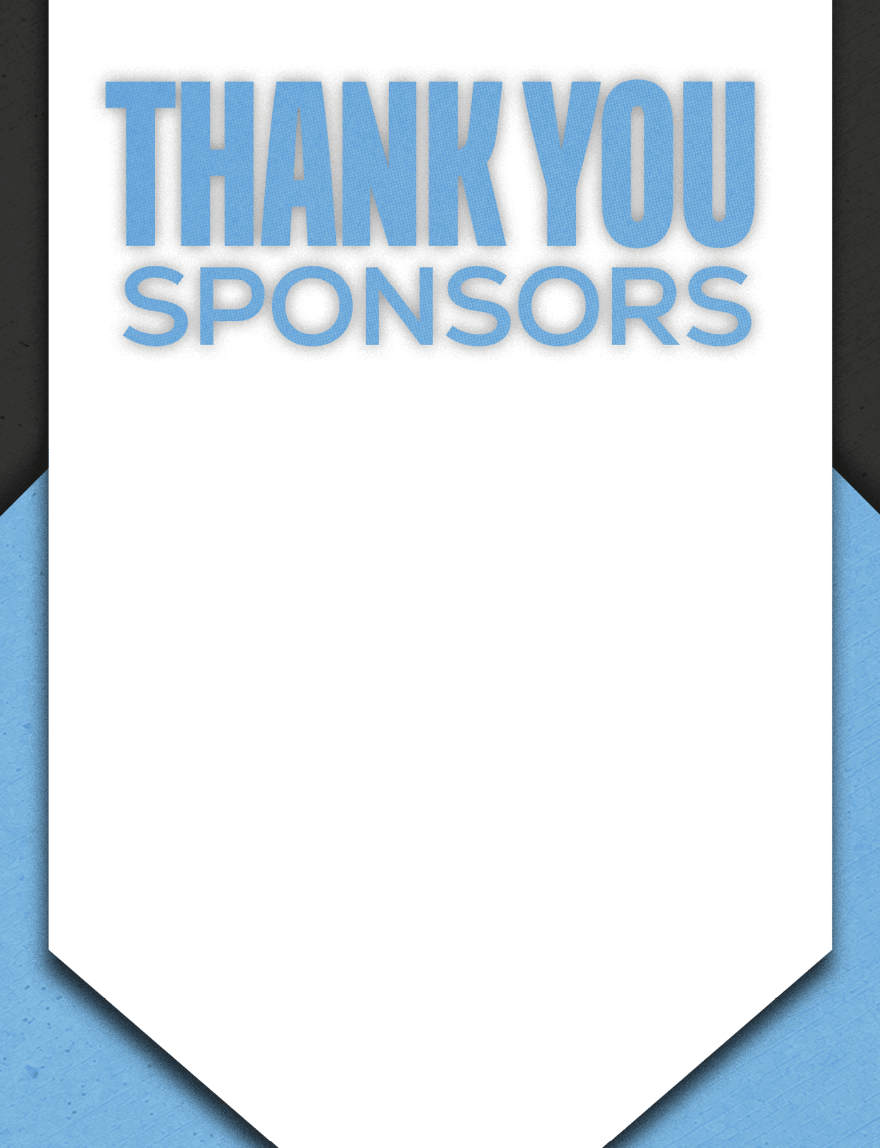 A blue sign with white lettering that reads “Thank You Sponsors". AI generated content