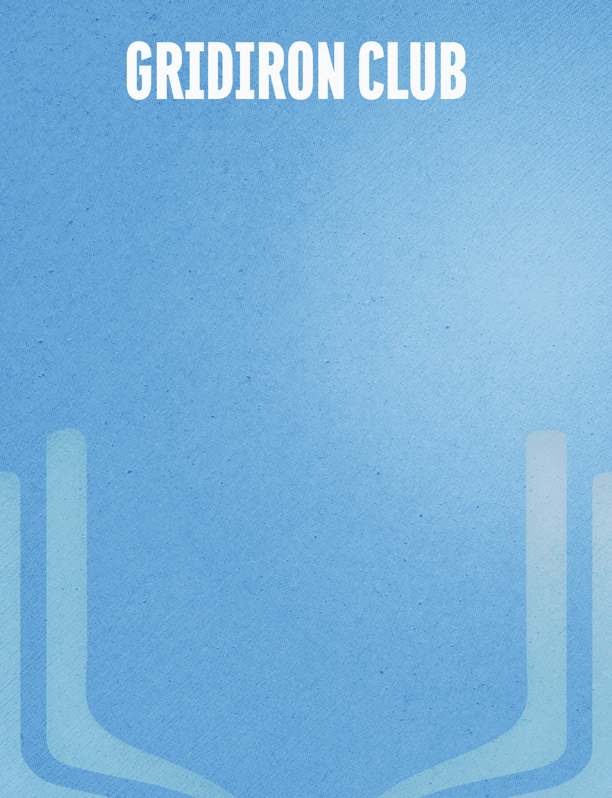 A blue and white sign with a football player on it. AI generated content