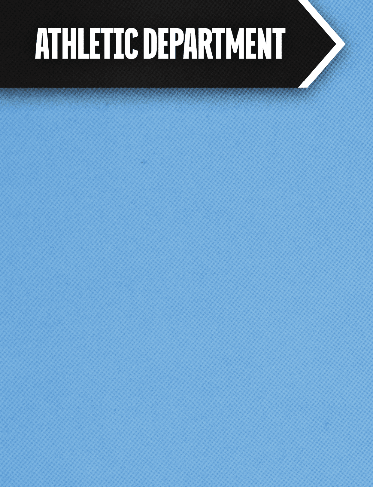 A blue sign with black writing that says “athletic department." AI generated content