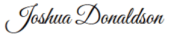 A name in cursive writing, Joshua Donaldson, is displayed on a white background. AI generated content