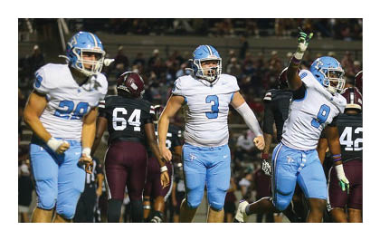 A group of football players are on the field, celebrating a touchdown. AI generated content