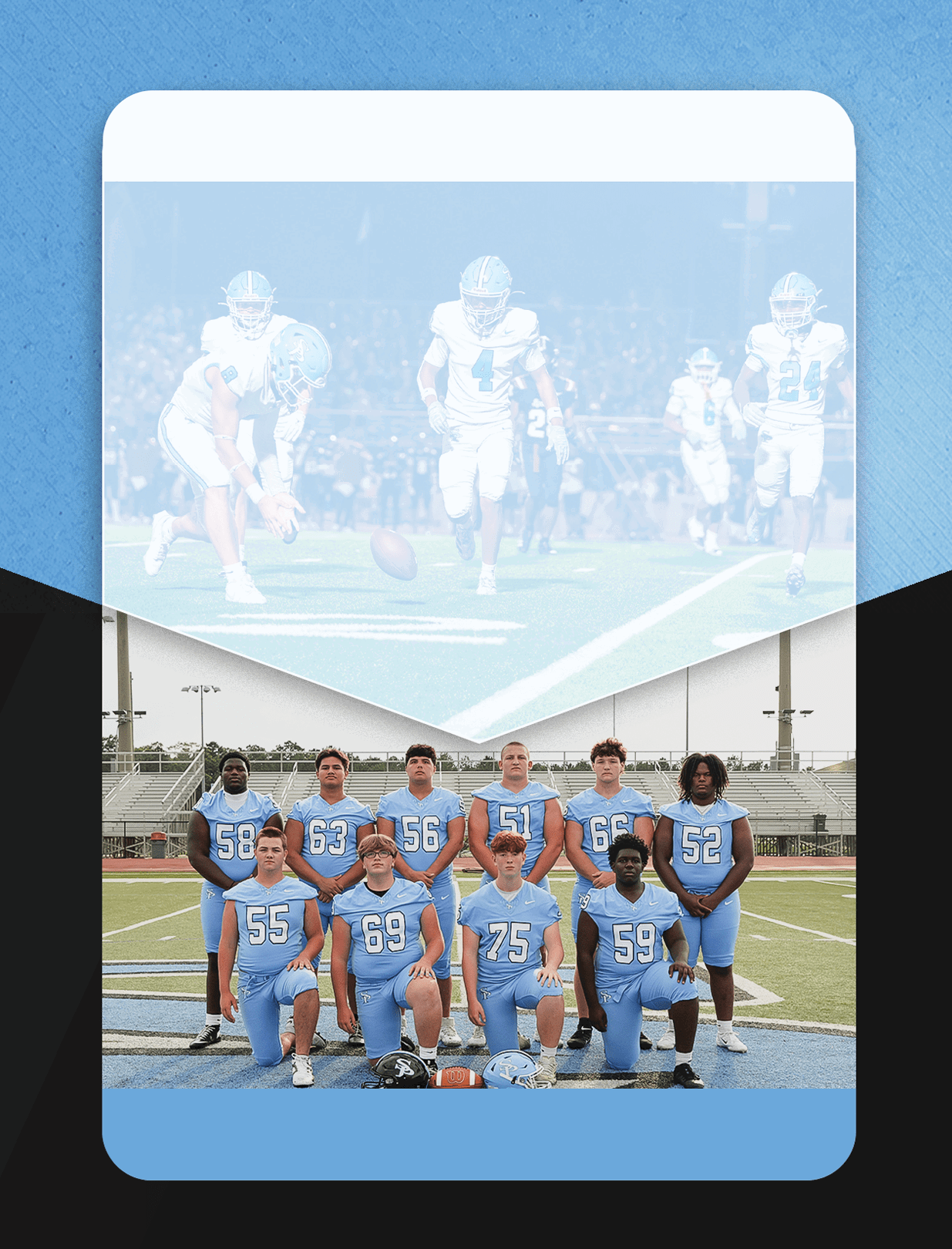 A group of football players posing for a picture. AI generated content