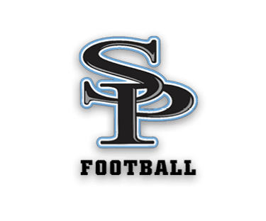 A logo for a college sports team is displayed in black and blue. AI generated content