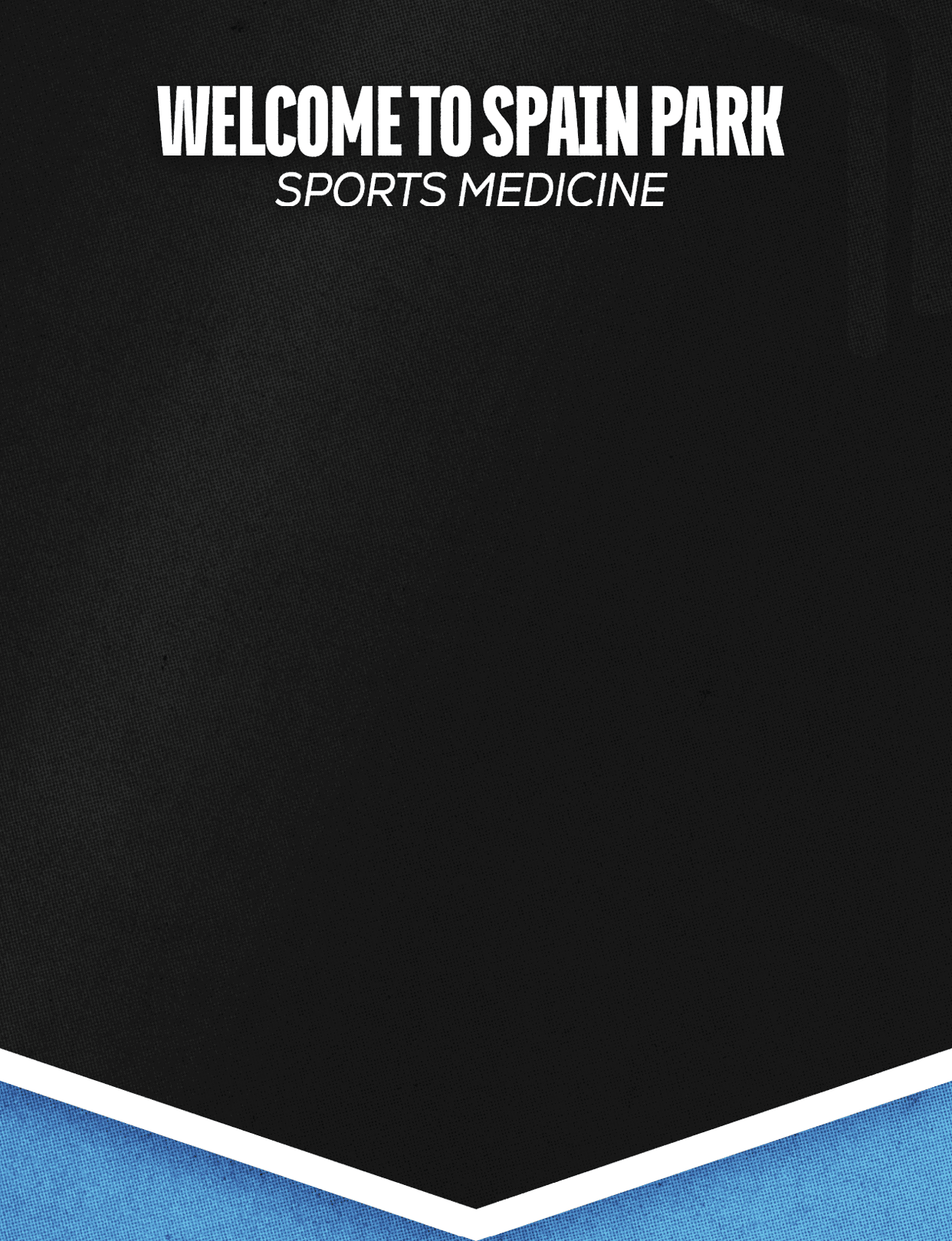 A black and white sign that says Welcome to Spain Park Sports Medicine. AI generated content
