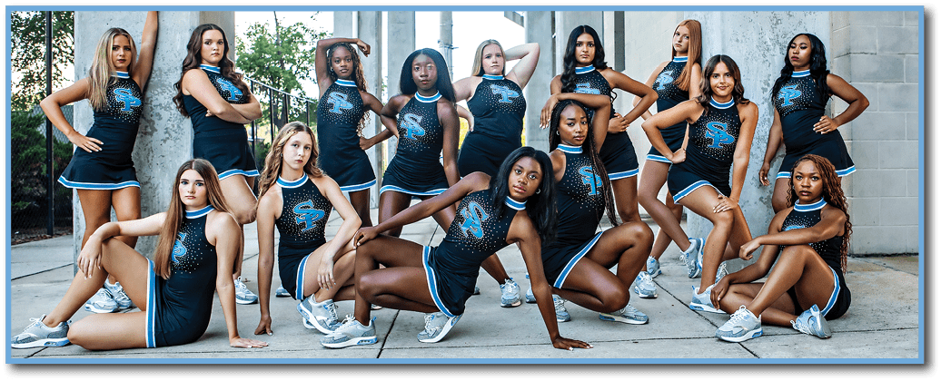 A group of women in sports uniforms pose for a picture. AI generated content