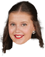 A woman wearing a red lipstick smiles for the camera. AI generated content