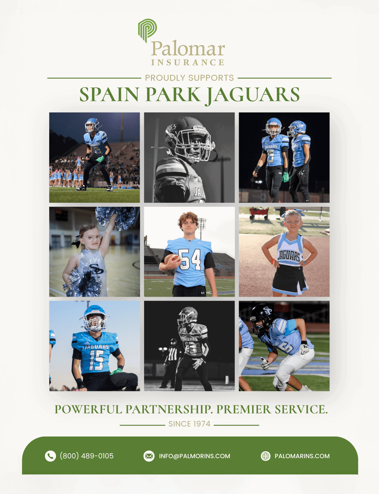 A football team is featured in this advertisement. AI generated content