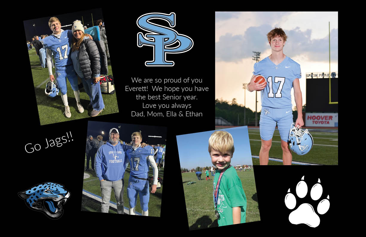A collage of photos featuring a boy in a football uniform, a man and a woman, and a boy in a green shirt. AI generated content