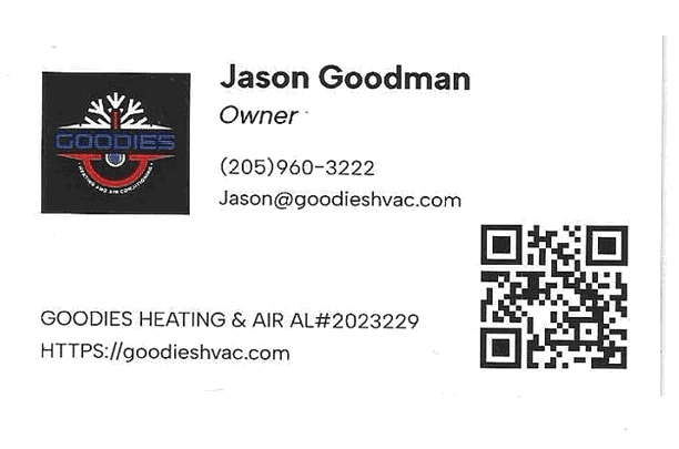 A man's business card with his name, Jason Goodman, and contact information. AI generated content