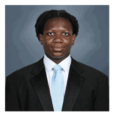 A young man wearing a suit and tie is smiling for the camera. AI generated content