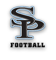 A logo for a college sports team is displayed in black and blue. AI generated content