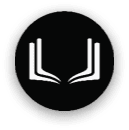 A black and white image of a book with a white letter “U" on the left side and a white letter "L" on the right side. AI generated content
