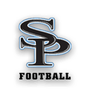 A logo for a college sports team is displayed in black and blue. AI generated content