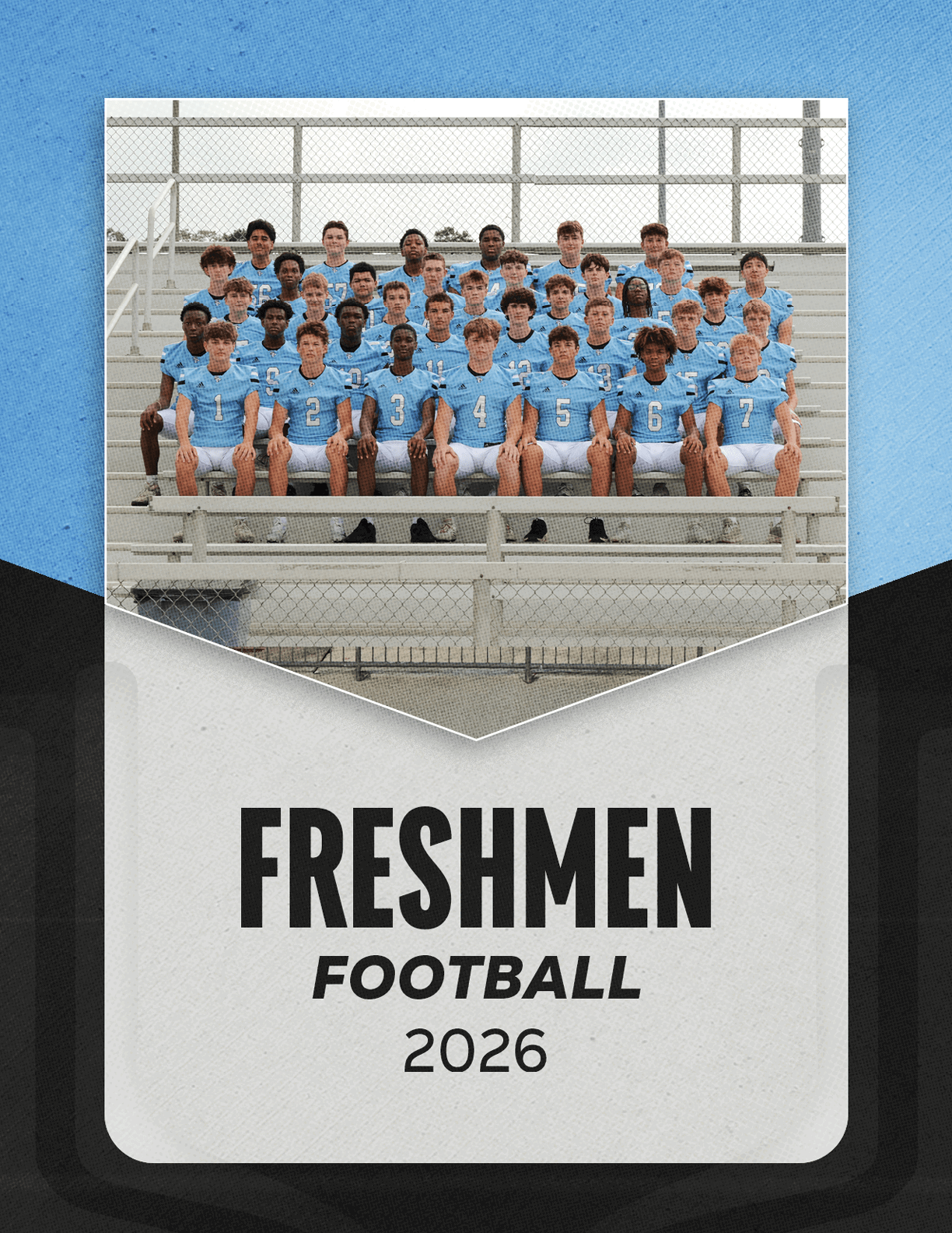 A group of young men are sitting on a bench in front of a bleacher. AI generated content