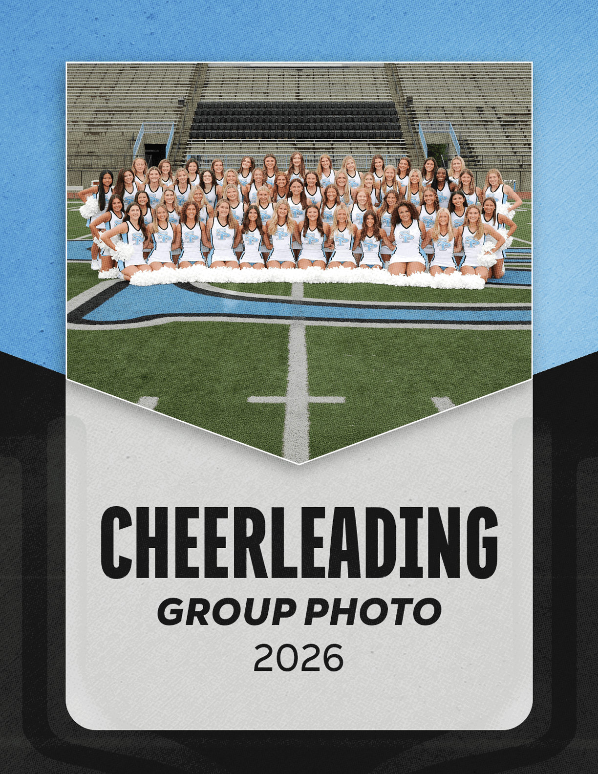 A group photo of cheerleaders in 2026. AI generated content