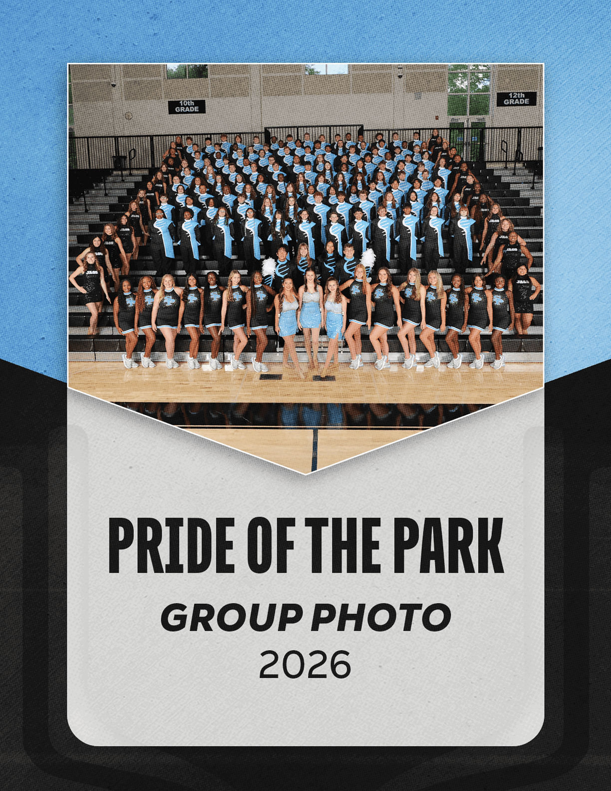 A group photo of a cheerleading squad in 2026. AI generated content