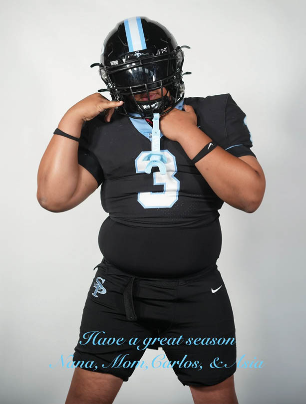 A football player wearing a black helmet and jersey with the number 3 on it. AI generated content