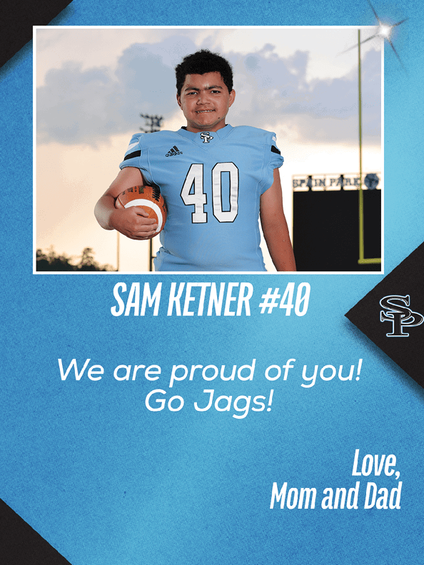 A football player wearing a blue jersey with the number 49 on it. AI generated content
