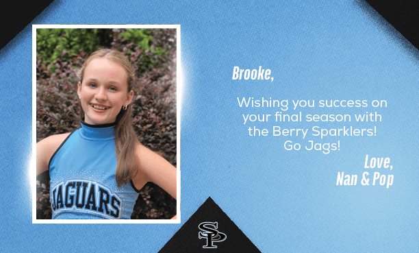 A cheerleader wearing a blue top and white skirt poses for a picture. AI generated content