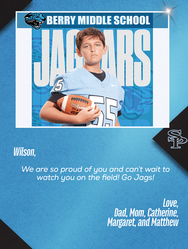 A young boy wearing a football uniform holds a football. AI generated content