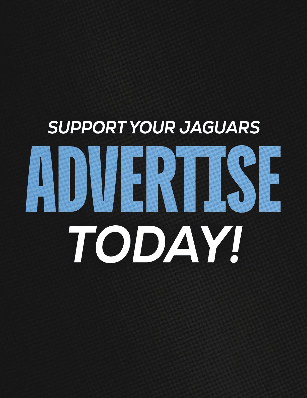 A sign encouraging people to support the Jaguars advertisement. AI generated content