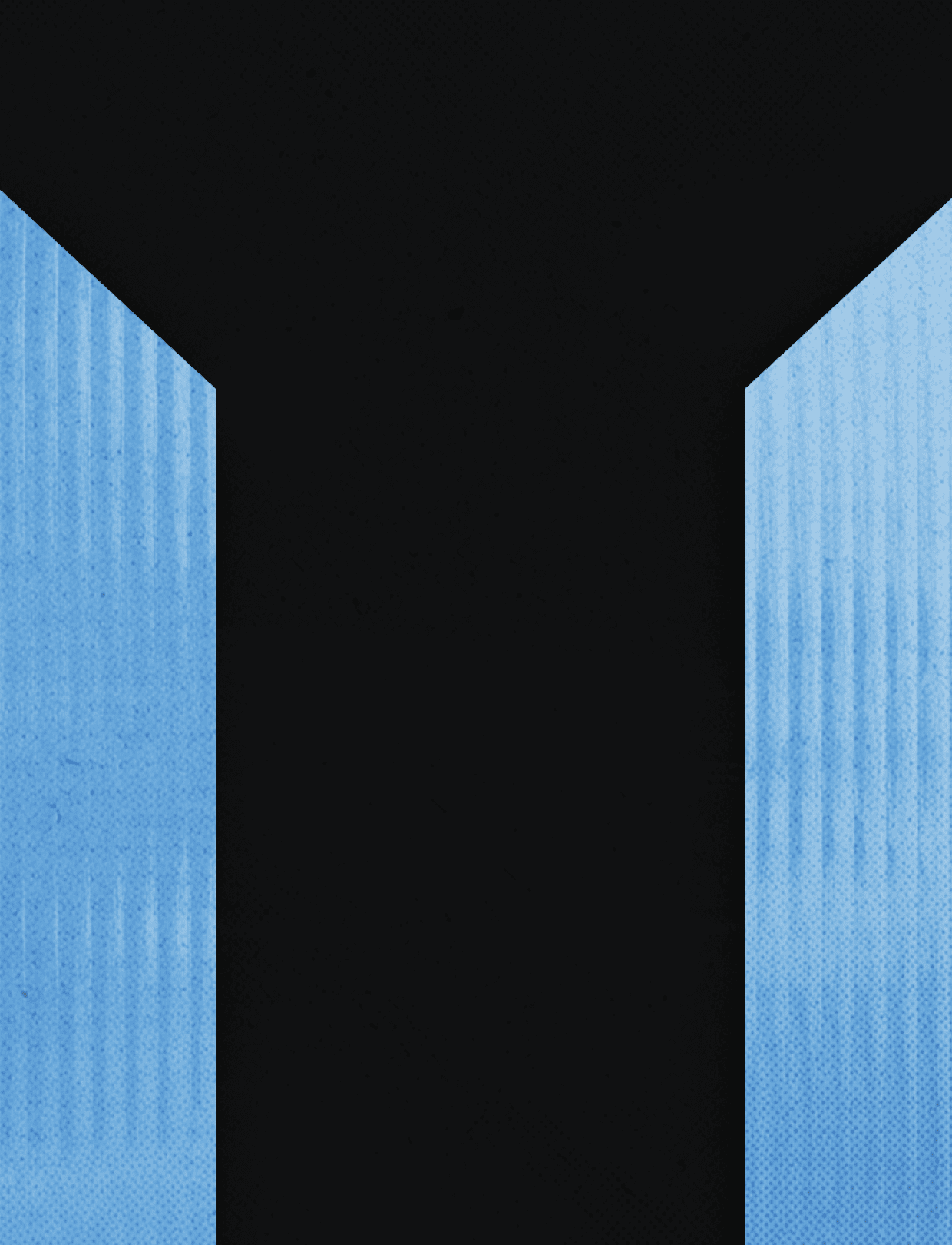Three blue and black triangles are on a black background. AI generated content