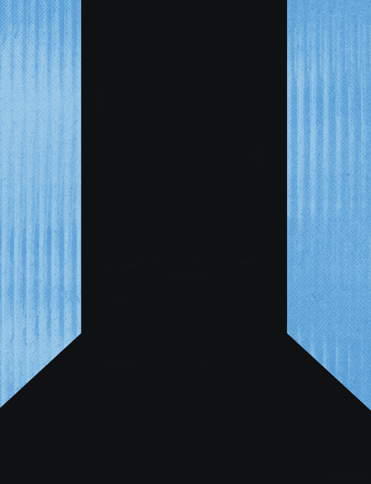 A black and blue flag with three blue stripes. AI generated content