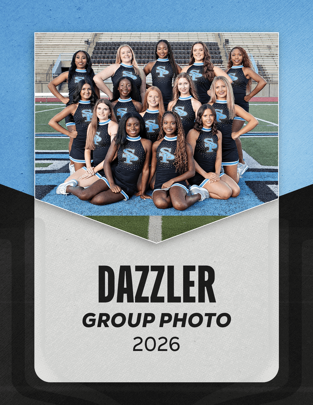 A group of cheerleaders posing for a photo. AI generated content
