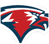 A stylized eagle head logo with bold red, white, and dark blue colors and sharp angular shapes. Description generated by AI