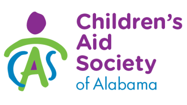 A colorful logo featuring stylized letters “CAS" with a purple droplet shape above and the text "Children's Aid Society" in purple to the right. Description generated by AI