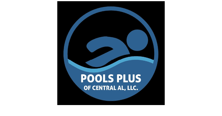 A blue stylized icon of a person swimming inside a circular border on a black background. Description generated by AI