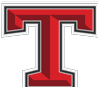 A close-up of a stylized red and black letter T with sharp edges and layered shading. Description generated by AI