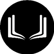 A black and white image of a book with a white letter “U" on the left side and a white letter "L" on the right side. Description generated by AI
